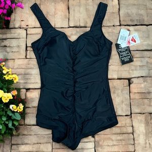 NWT size 16W black Azul by Maxine of Hollywood brand swimsuit